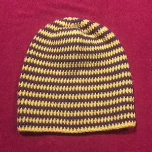 Brown And Yellow Handmade Beanie Hat